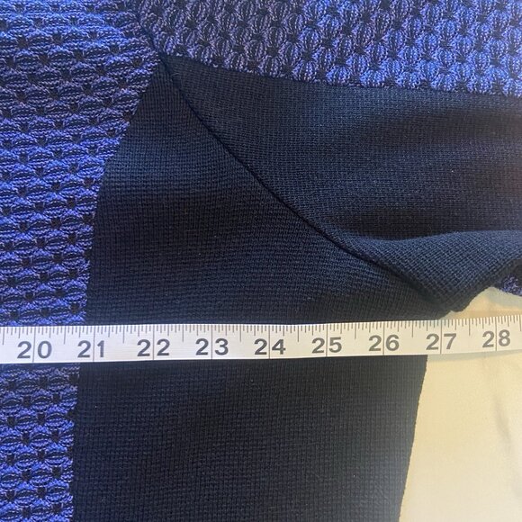 MING WANG Sapphire Tweed Knit Jacket Size 1X Purple Black 3/4 Sleeve Trim - Picture 9 of 9